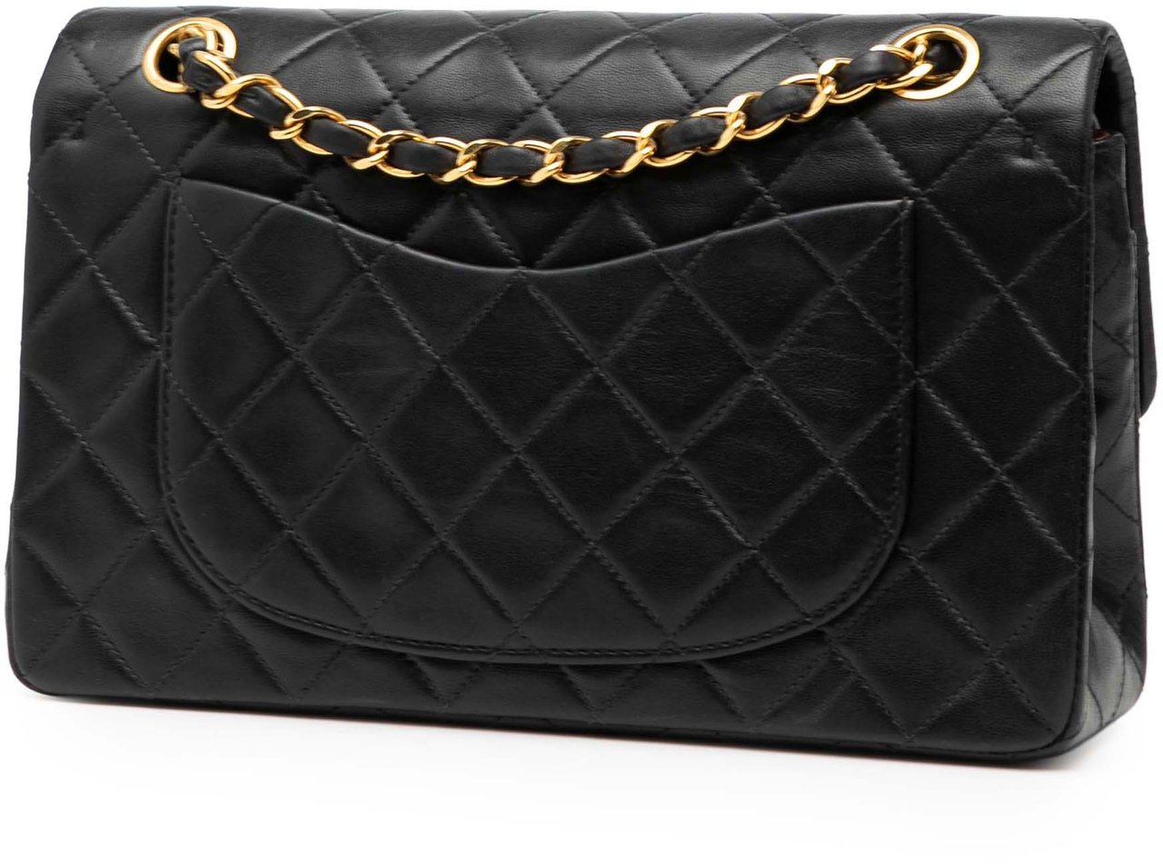 Chanel Small Classic Lambskin Double Flap Zwart