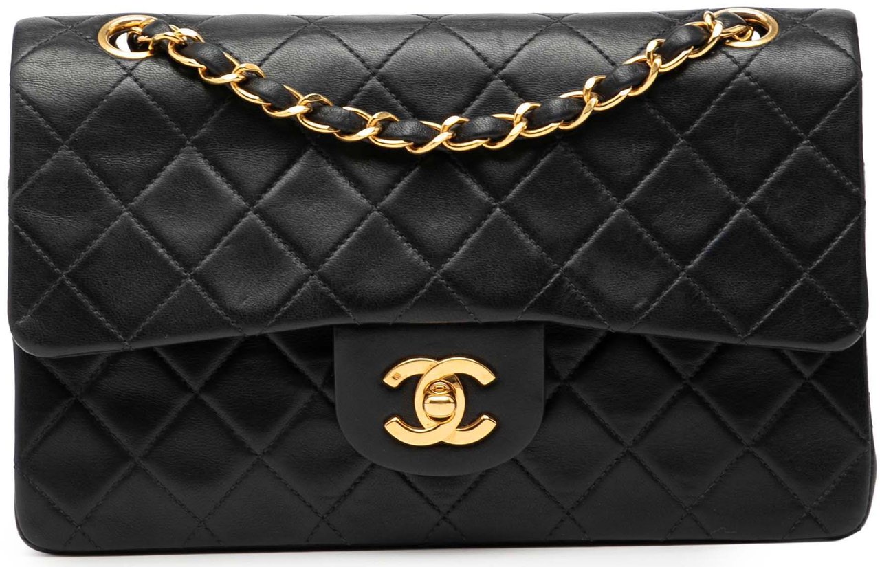 Chanel Small Classic Lambskin Double Flap Zwart
