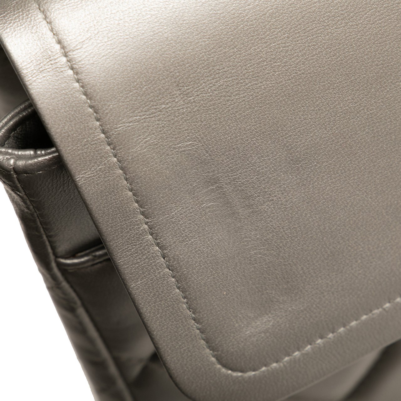 Chanel Maxi Classic Lambskin Double Flap Zilver