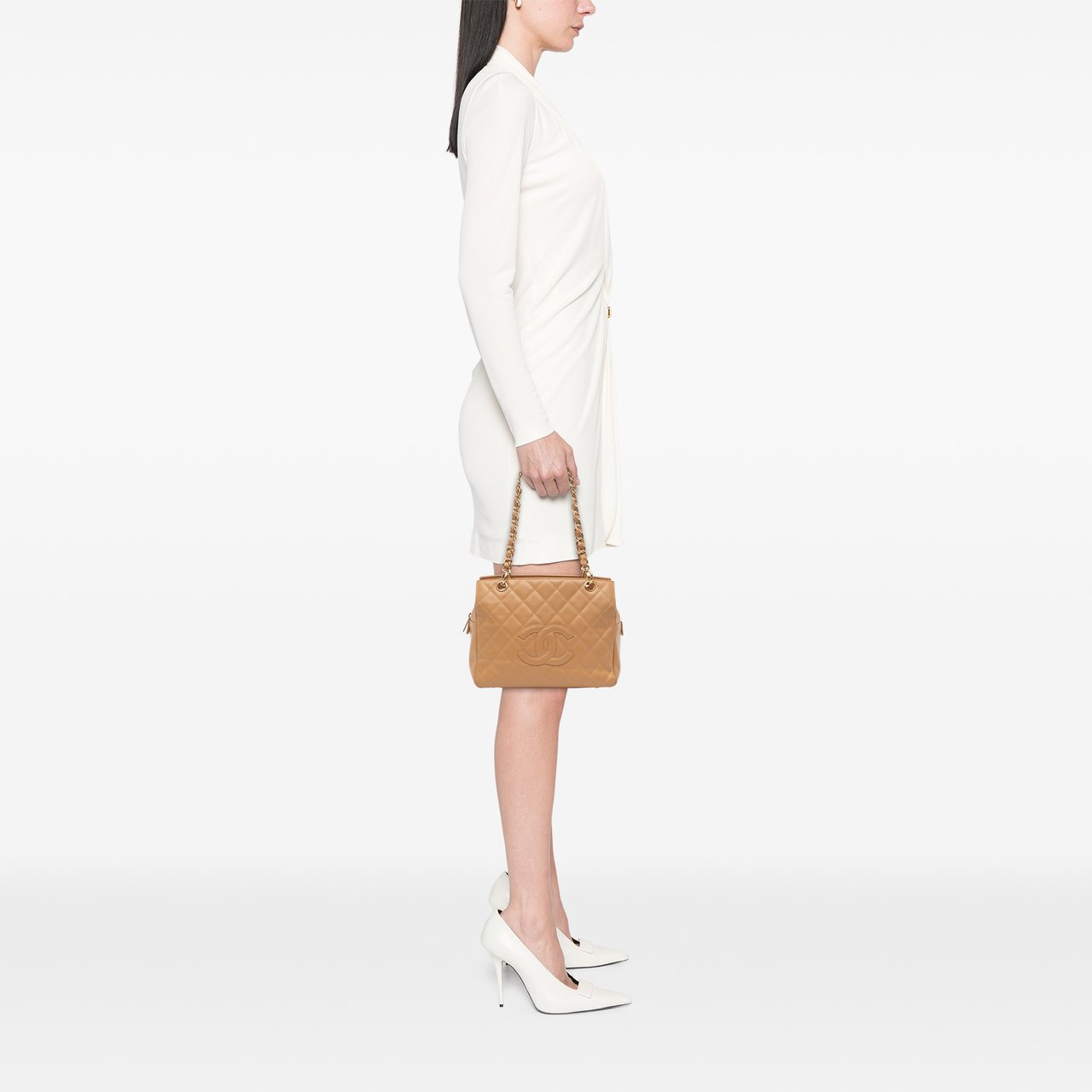 Chanel Petite Caviar Timeless Tote Bruin