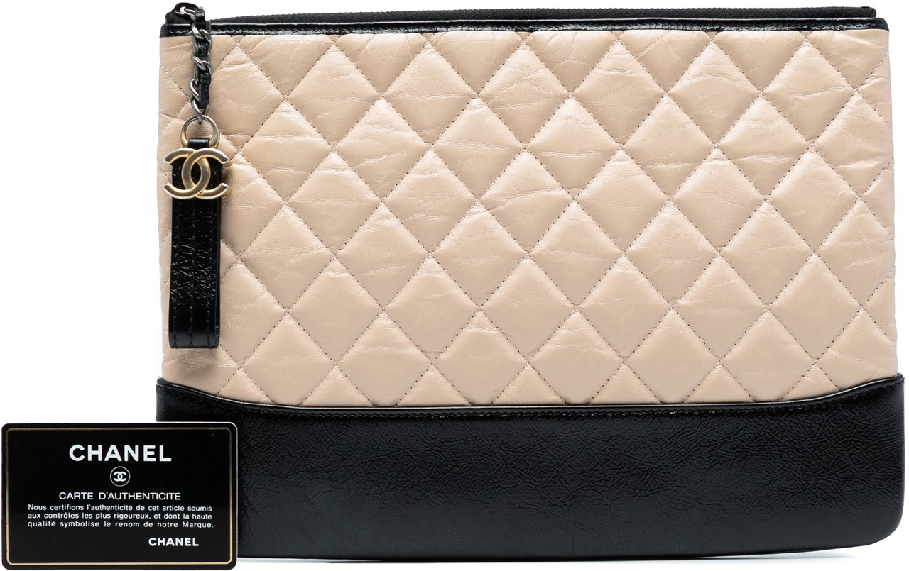 Chanel Medium Aged Calfskin Gabrielle O Case Clutch Bruin