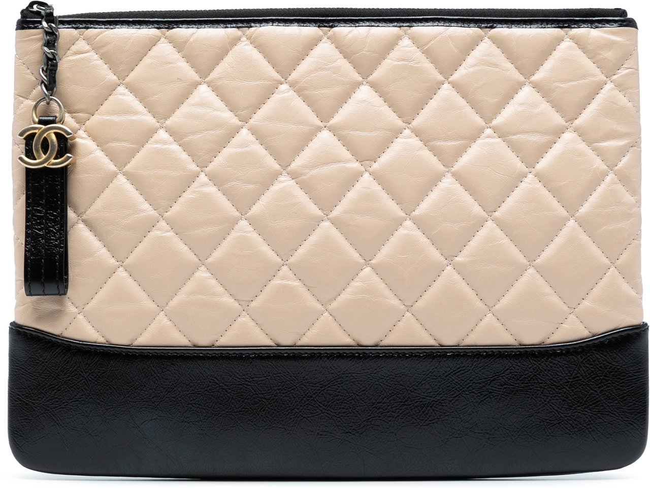 Chanel Medium Aged Calfskin Gabrielle O Case Clutch Bruin