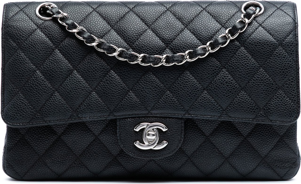 Chanel Medium Classic Caviar Double Flap Zwart