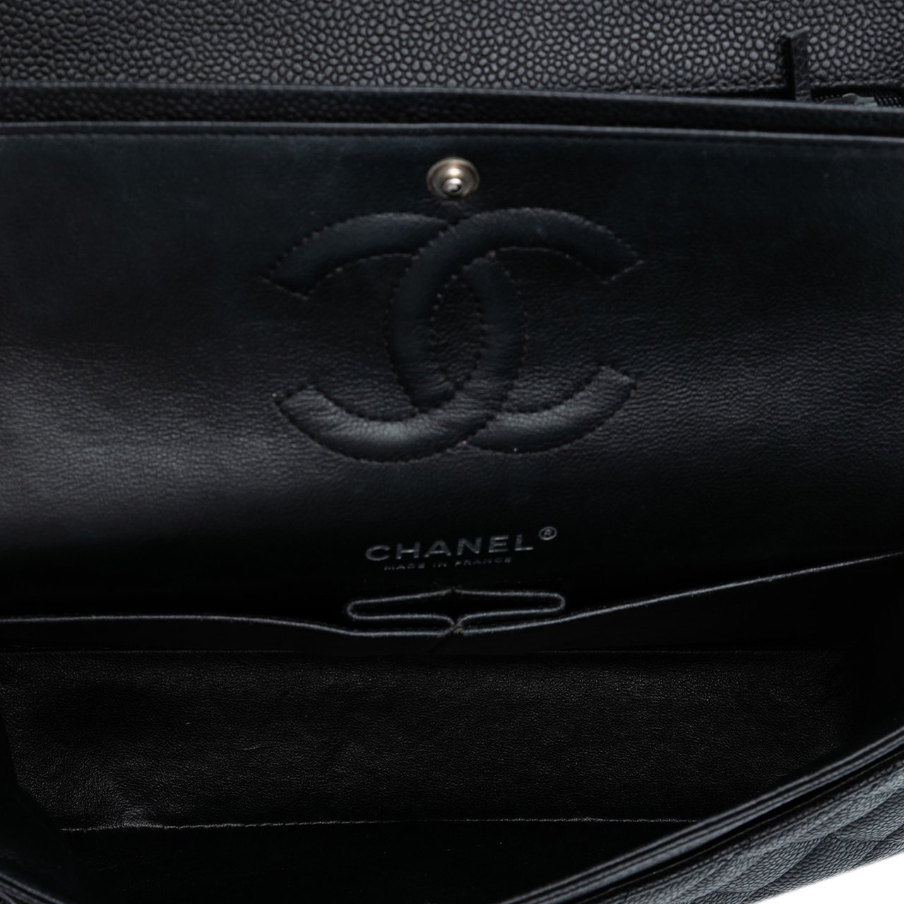 Chanel Medium Classic Caviar Double Flap Zwart