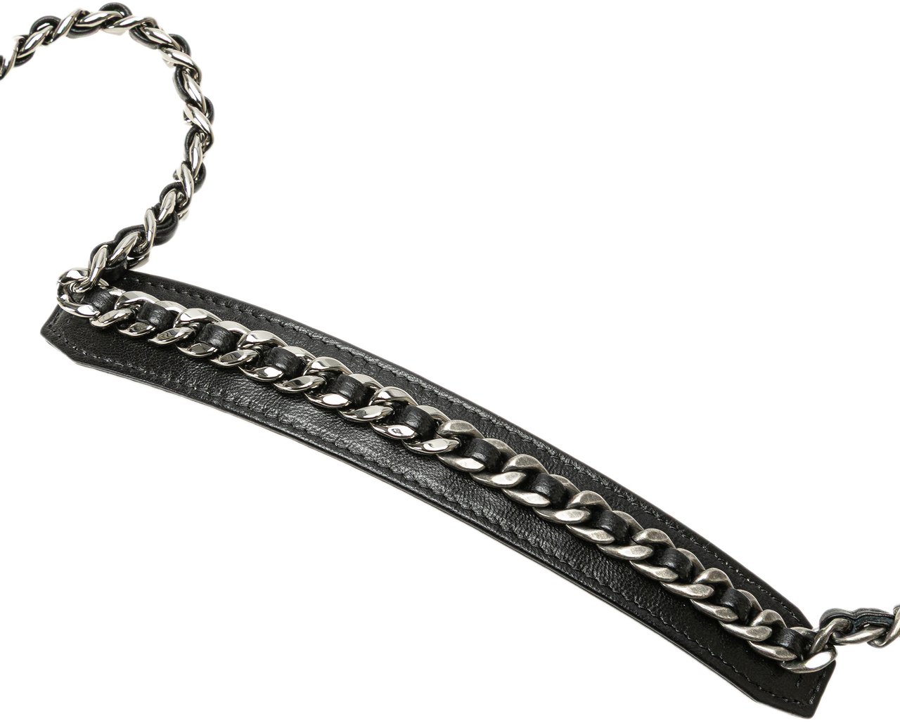Chanel Quilted Lambskin Chanel 19 Card Holder On Chain Zwart