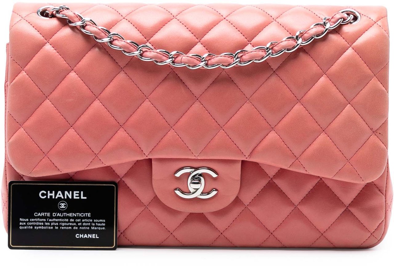 Chanel Jumbo Classic Lambskin Double Flap Roze