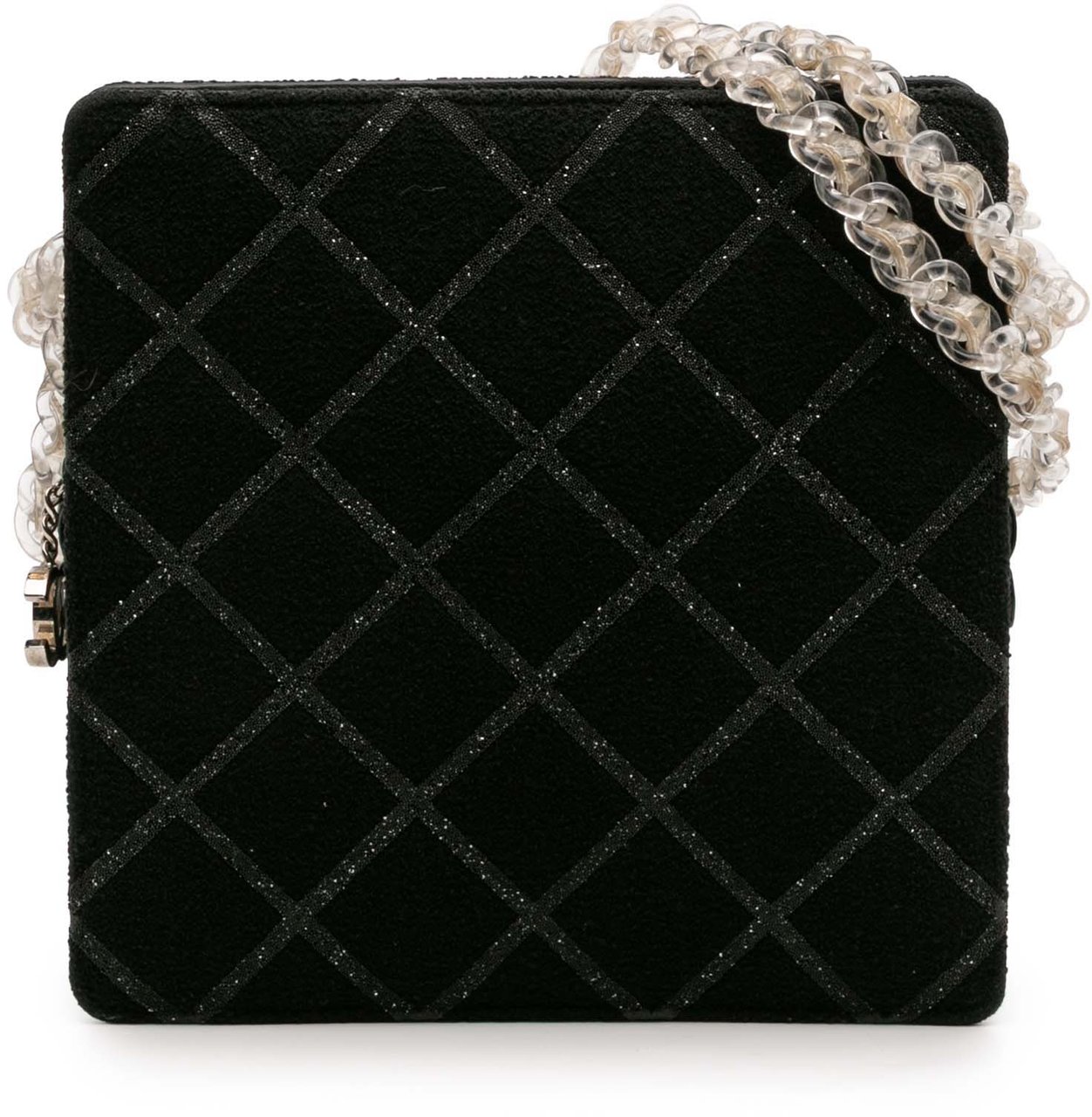 Chanel CC Tweed Chain Fantasy Crossbody Zwart