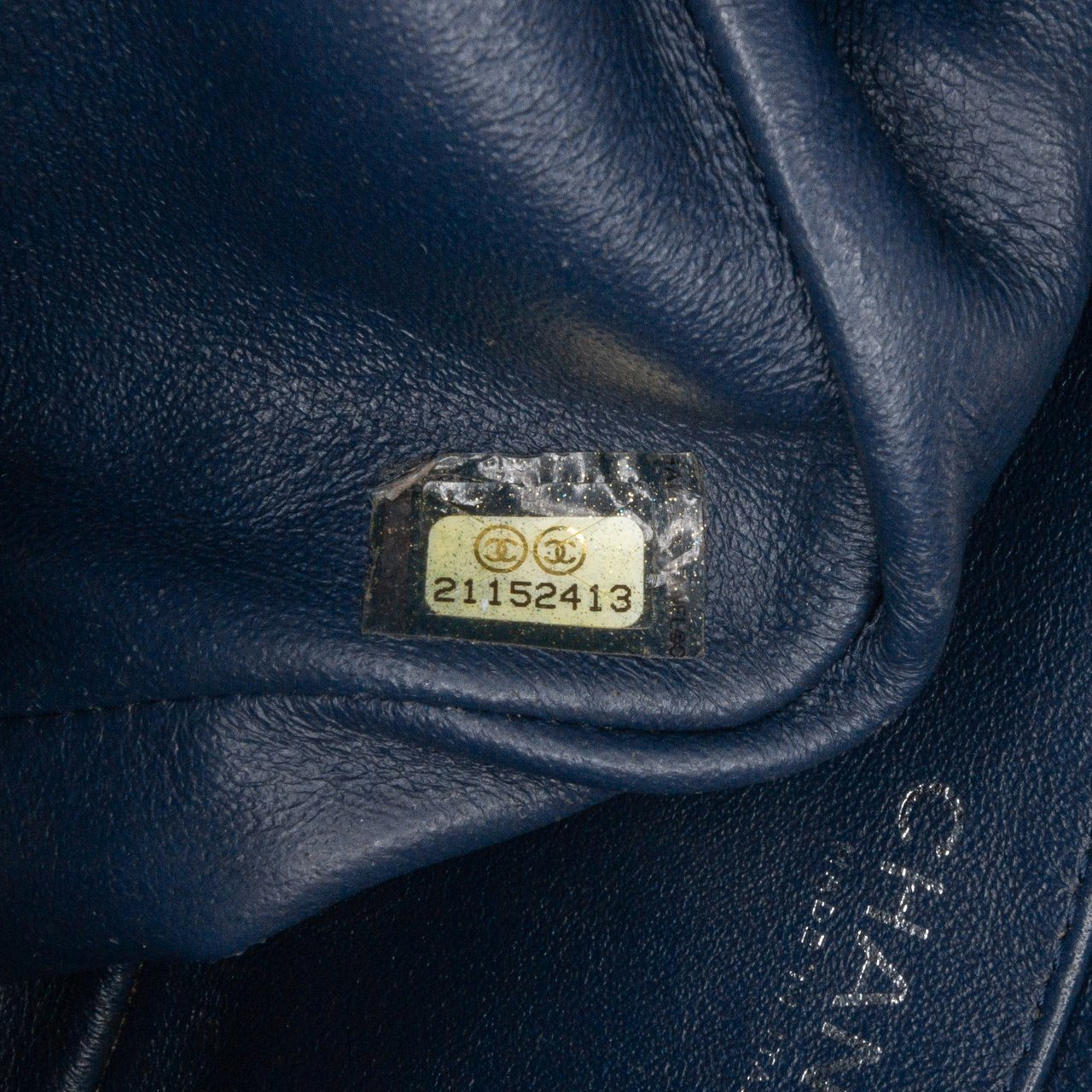 Chanel Mini Square Classic Chevron Patent Single Flap Blauw