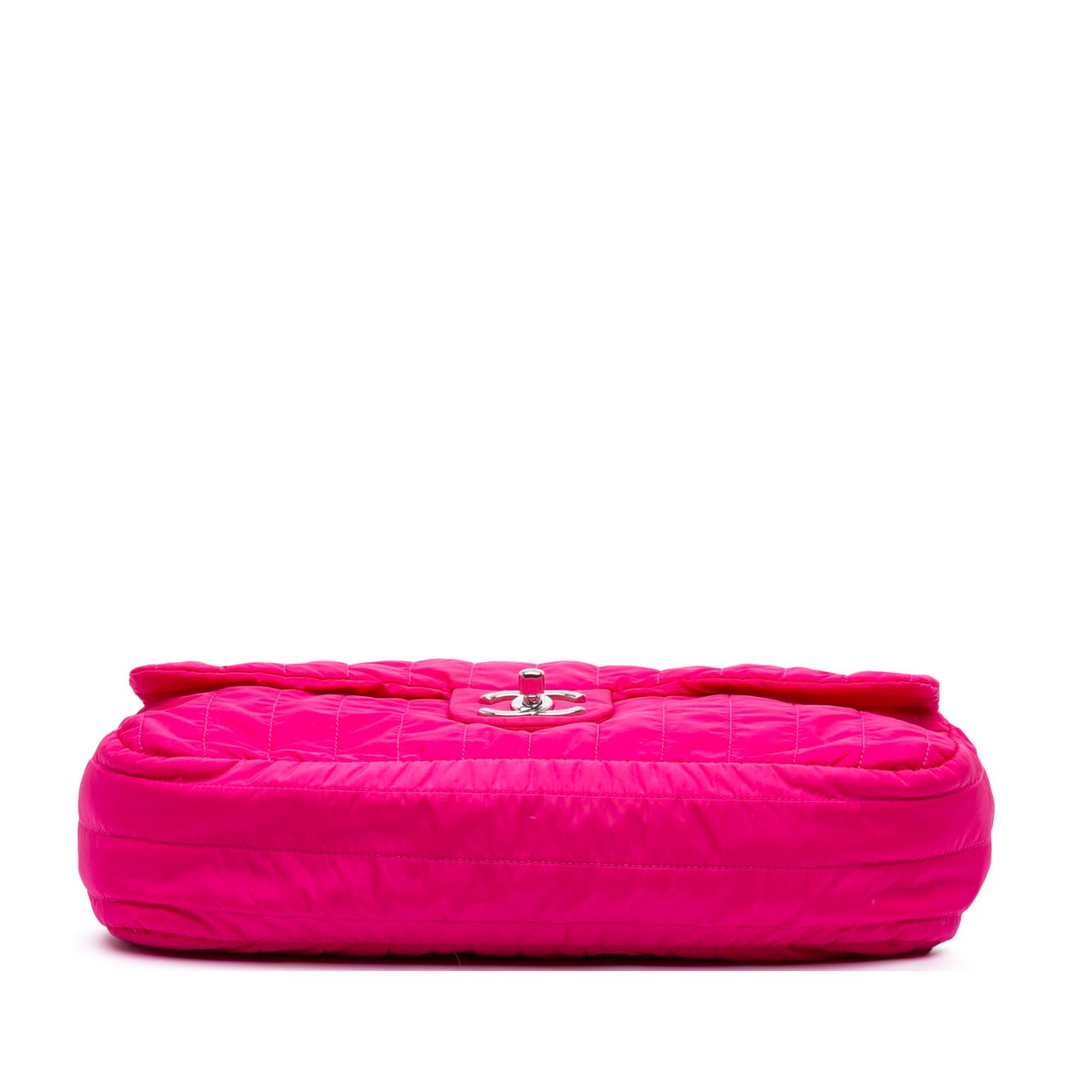 Chanel Jumbo Quilted Nylon Soft Shell Flap Roze