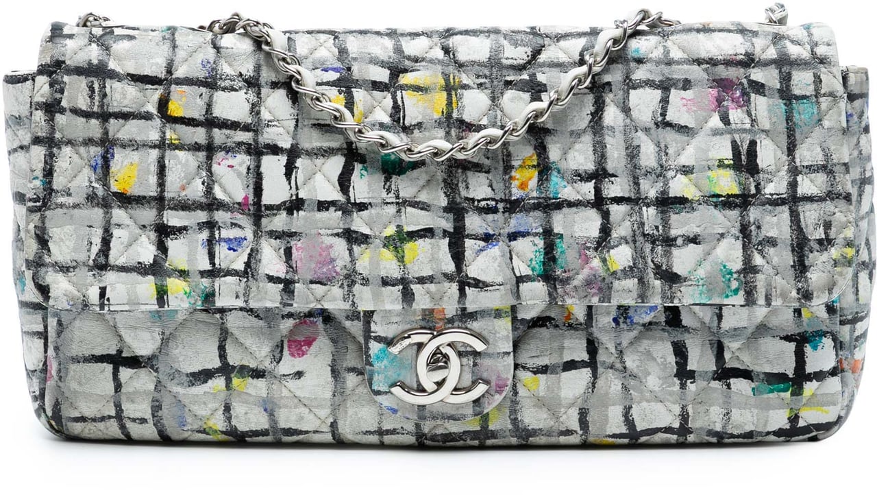 Chanel Medium Calfskin Hand Painted Graffiti Flap Wit