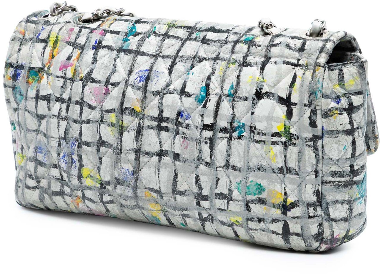 Chanel Medium Calfskin Hand Painted Graffiti Flap Wit