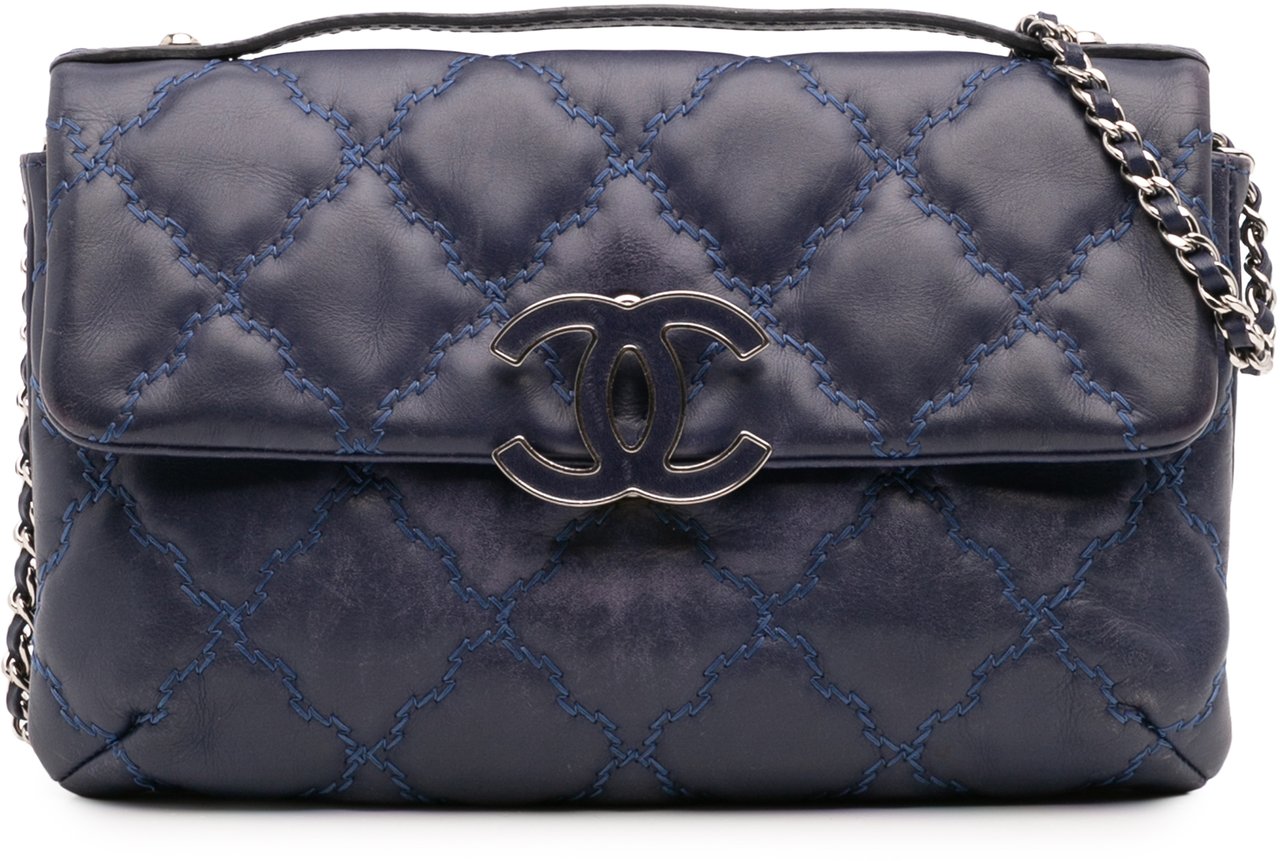 Chanel Mini Double Stitch Hamptons Flap Blauw