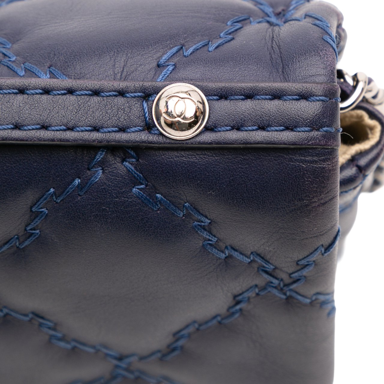 Chanel Mini Double Stitch Hamptons Flap Blauw