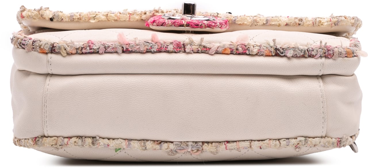 Chanel Quilted Lambskin and Tweed Elegant Trim Flap Wit