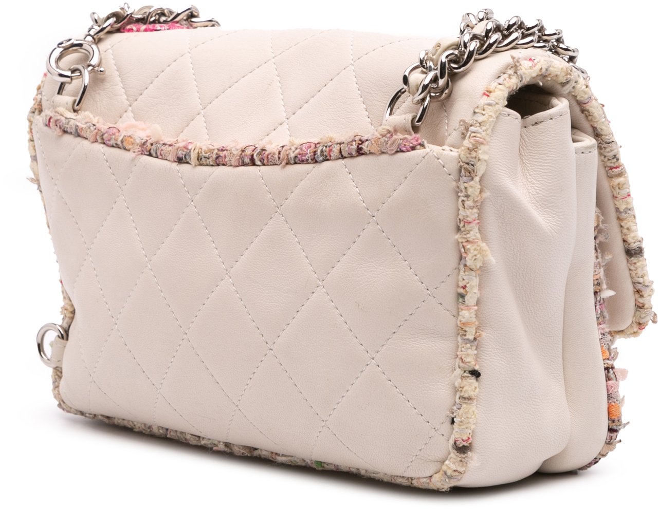Chanel Quilted Lambskin and Tweed Elegant Trim Flap Wit