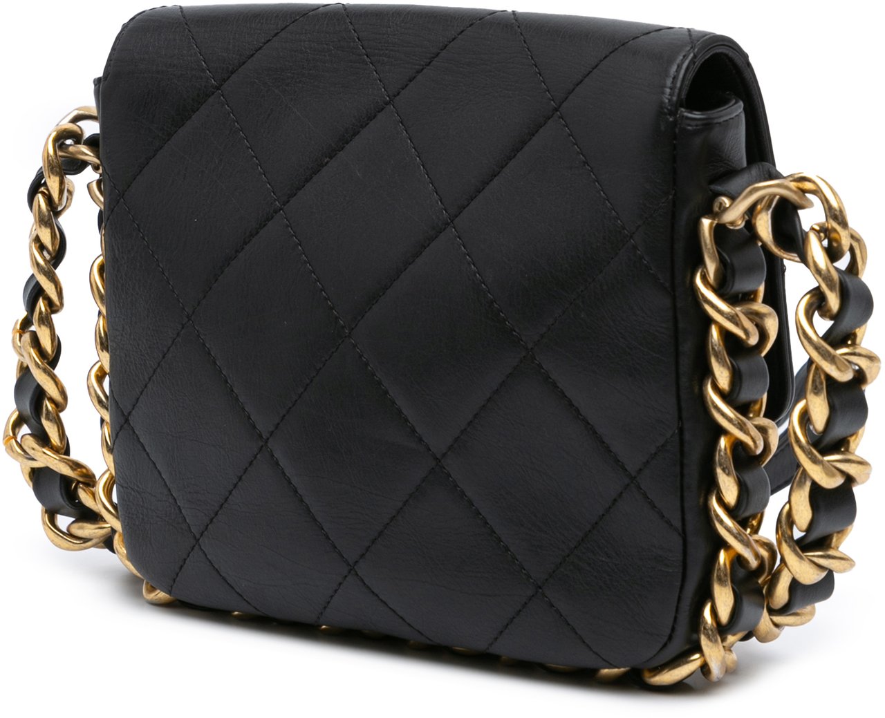 Chanel Small Quilted Calfskin Framing Chain Flap Zwart