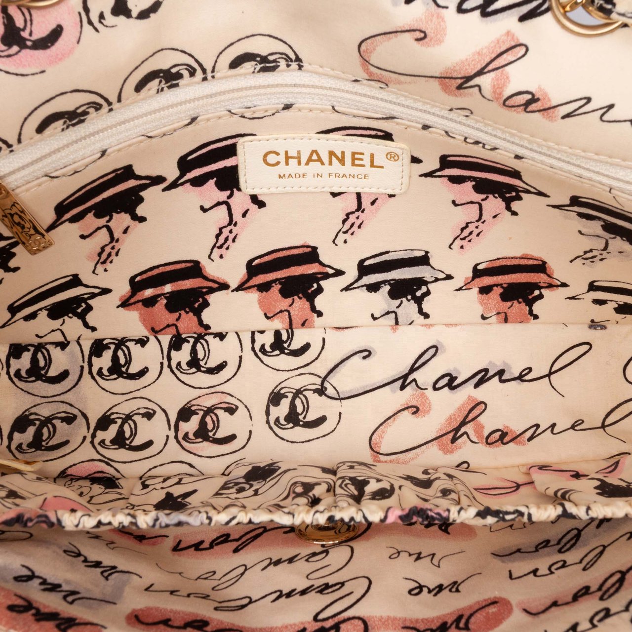 Chanel Small Quilted Nylon Printed Rue Cambon Flap Wit
