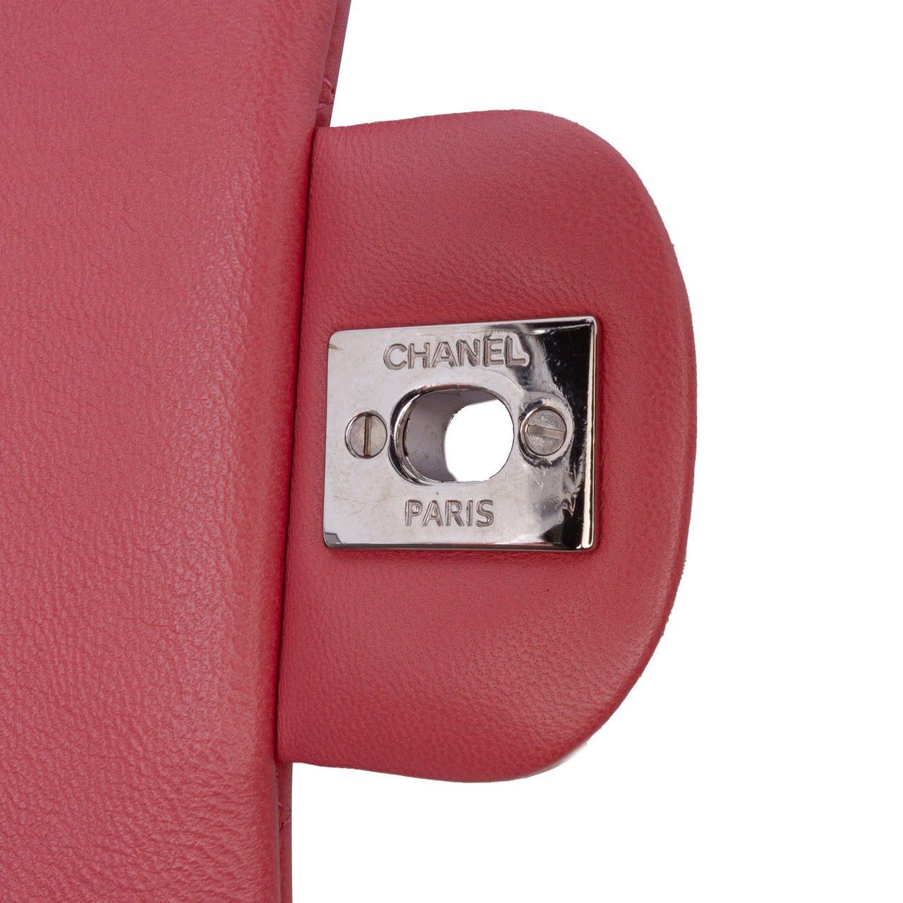 Chanel Medium Classic Tricolor Lambskin Valentines Heart Charms Single Flap Roze