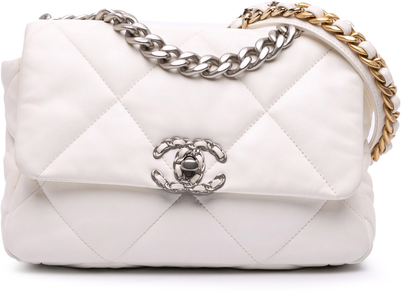 Chanel Medium Lambskin 19 Flap Wit