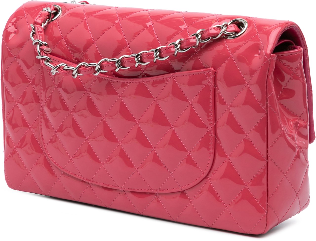 Chanel Medium Classic Patent Double Flap Roze