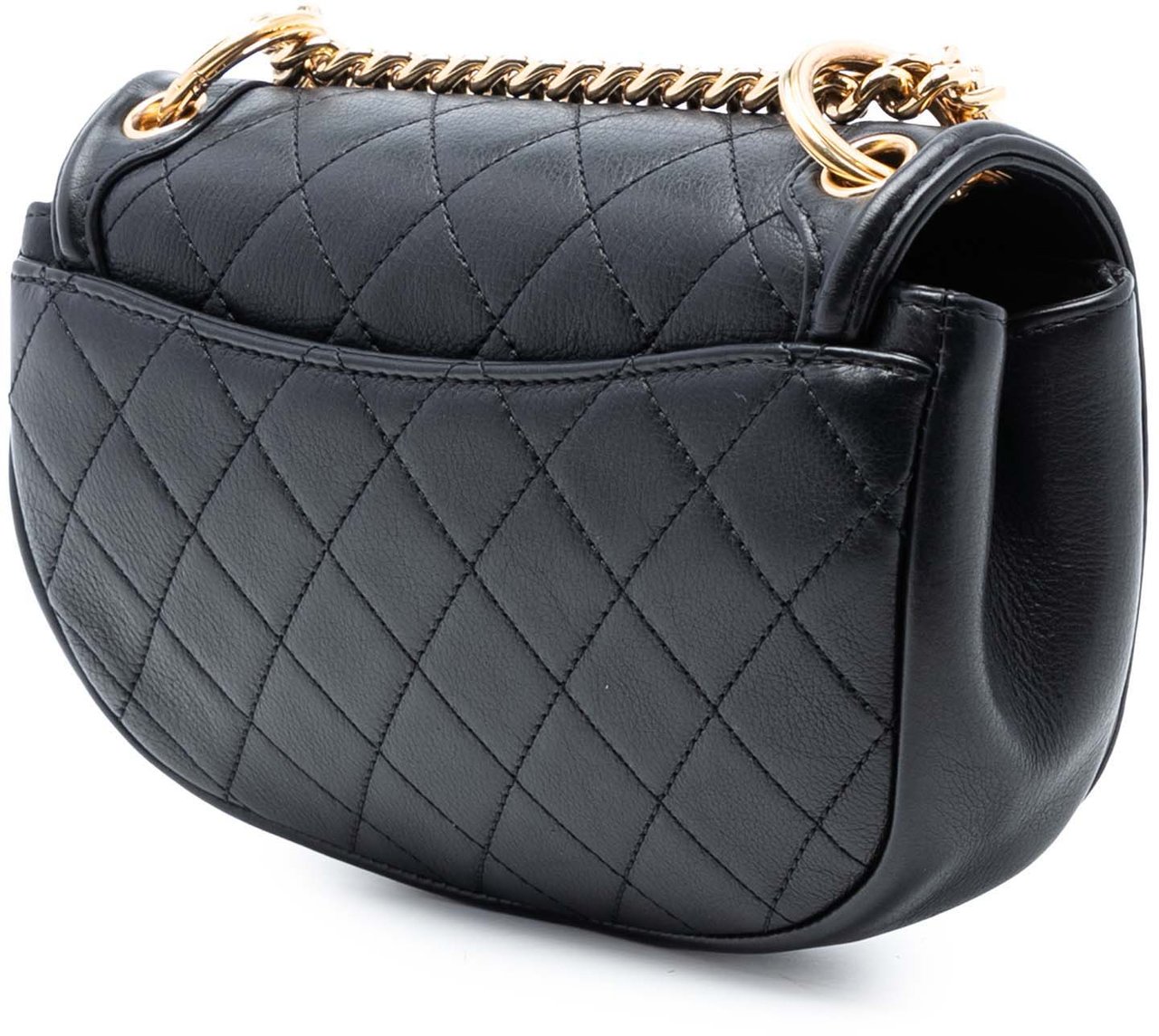 Chanel Small Quilted Calfskin Underline Flap Zwart