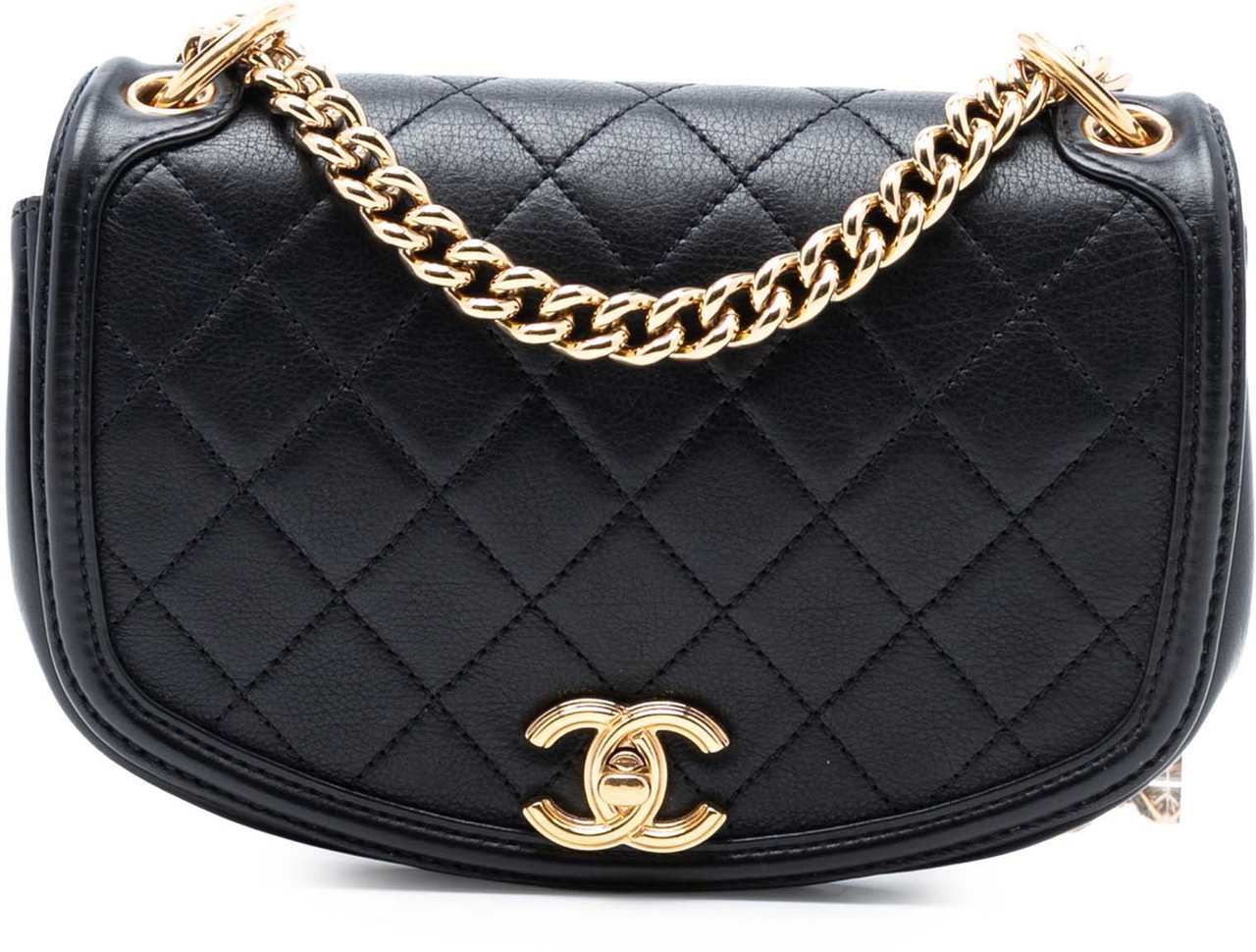 Chanel Small Quilted Calfskin Underline Flap Zwart