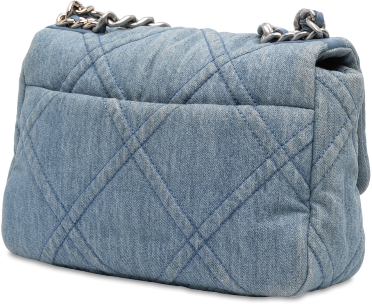 Chanel Medium Double Stitched Denim 19 Flap Blauw
