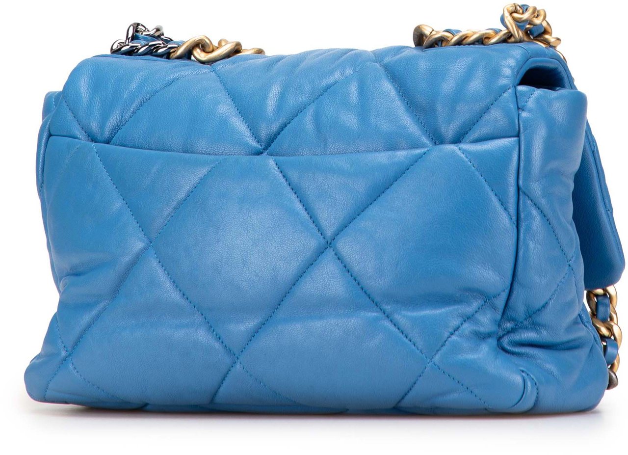 Chanel Large Lambskin 19 Flap Blauw