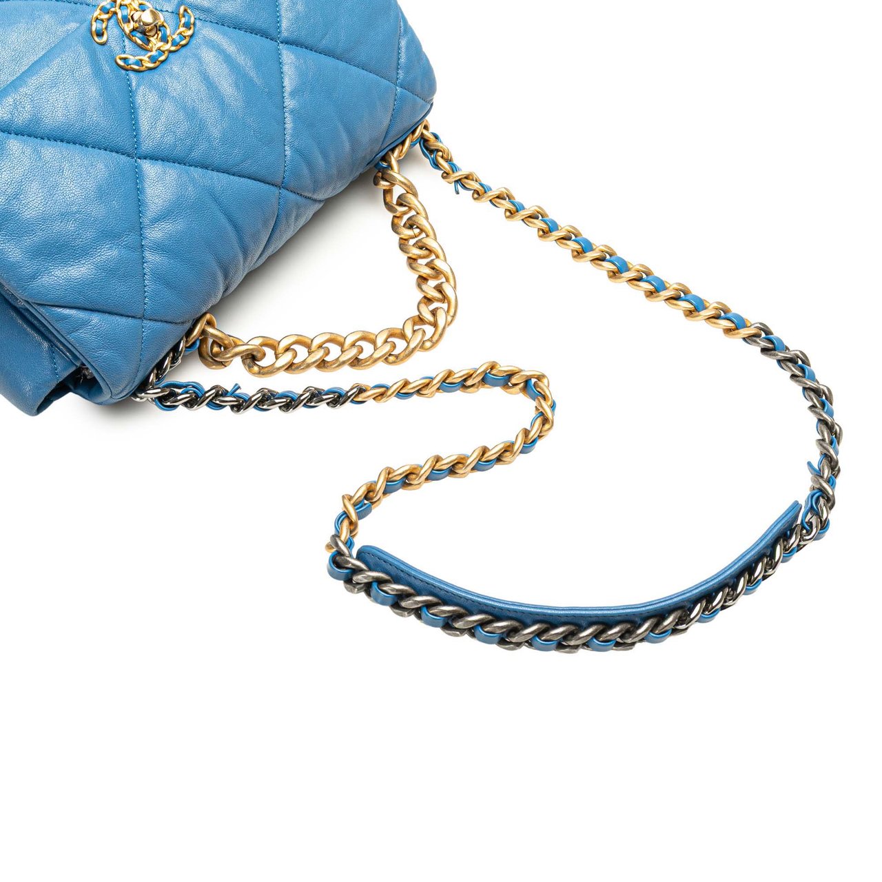 Chanel Large Lambskin 19 Flap Blauw