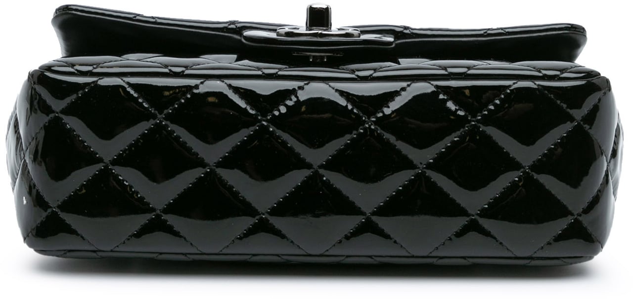 Chanel Mini Rectangular Classic Patent Single Flap Zwart