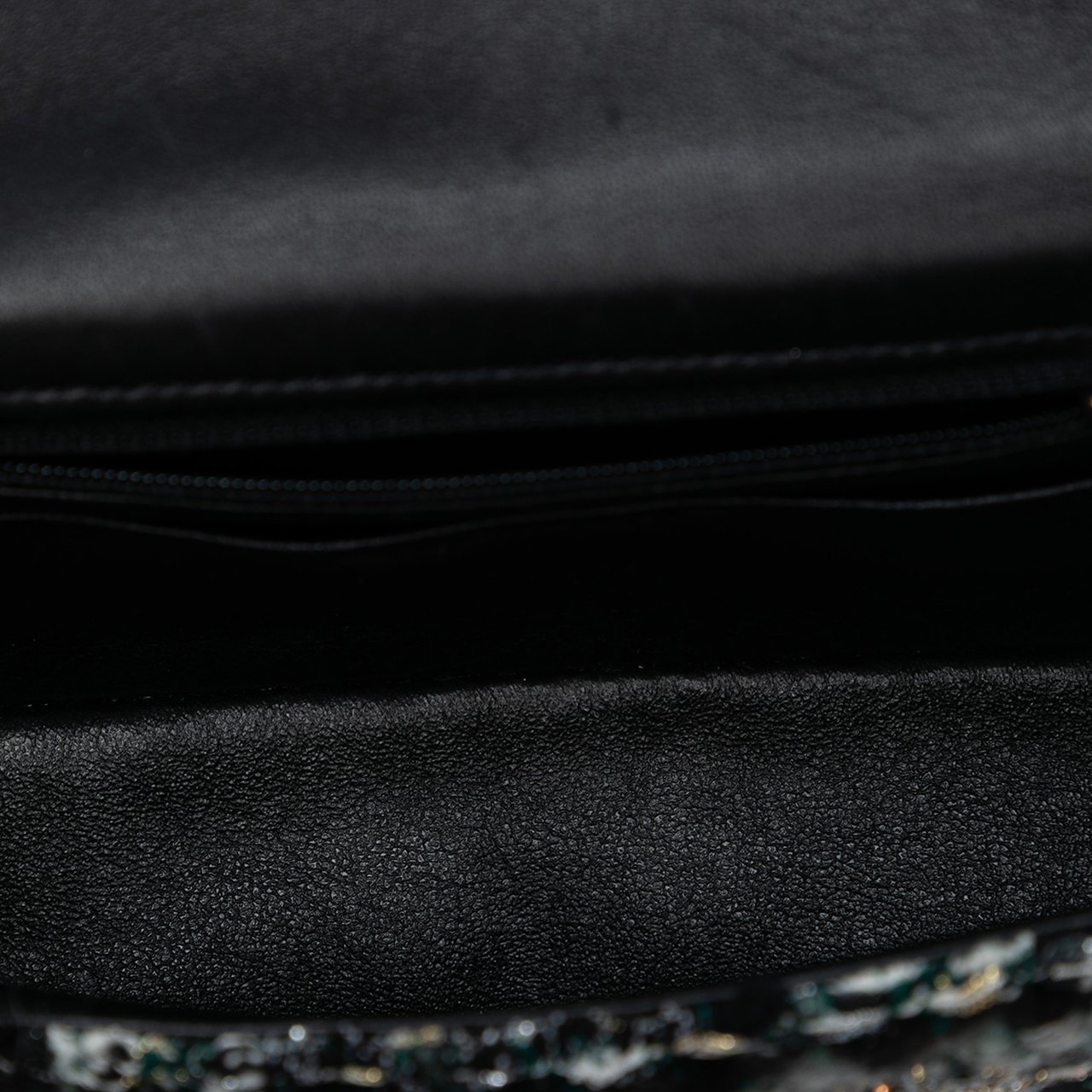 Chanel Mini Rectangular Classic Tweed Braided Single Flap Zwart