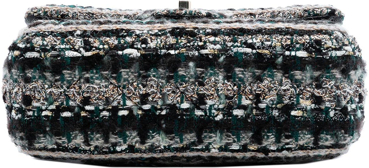 Chanel Mini Rectangular Classic Tweed Braided Single Flap Zwart