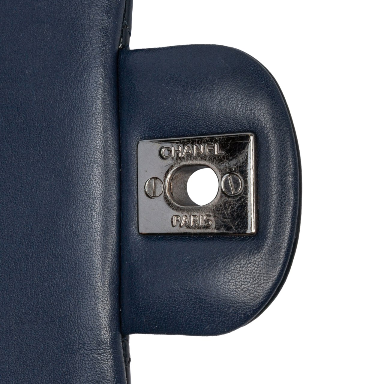 Chanel Mini Square Classic Patent Single Flap Blauw