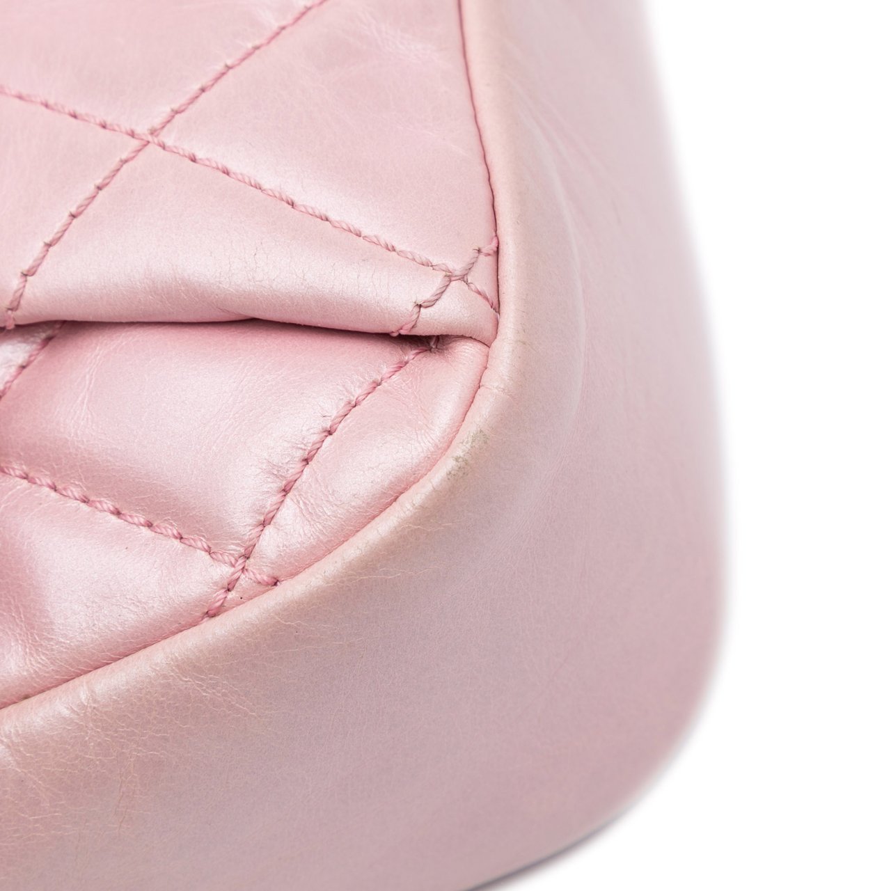 Chanel Mini Quilted Metallic Calfskin Coco Pleats Chain Flap Roze