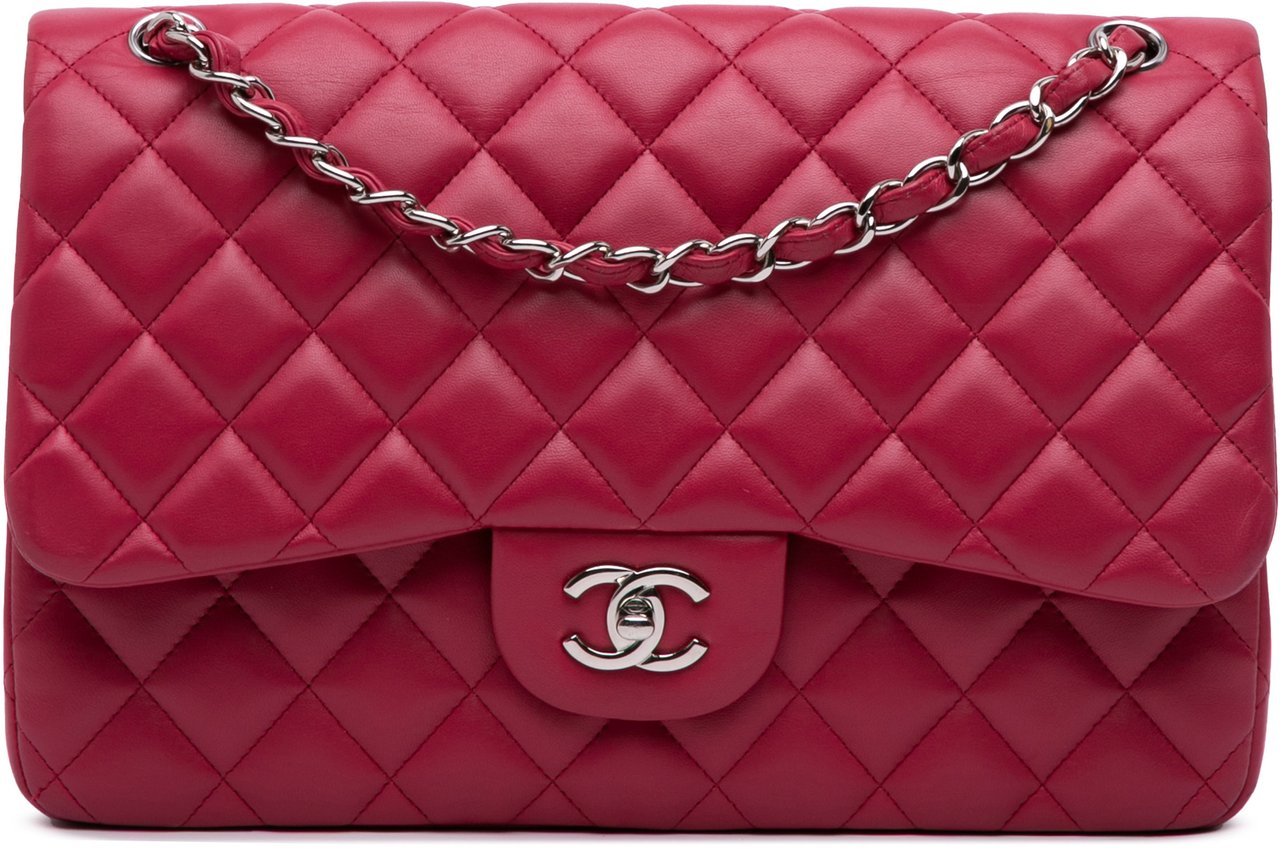 Chanel Jumbo Classic Lambskin Double Flap Roze