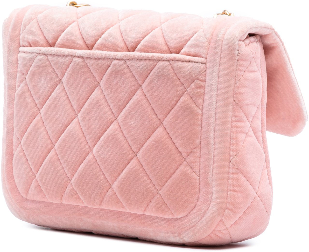 Chanel Mini Quilted Velvet Double Frame Flap Roze