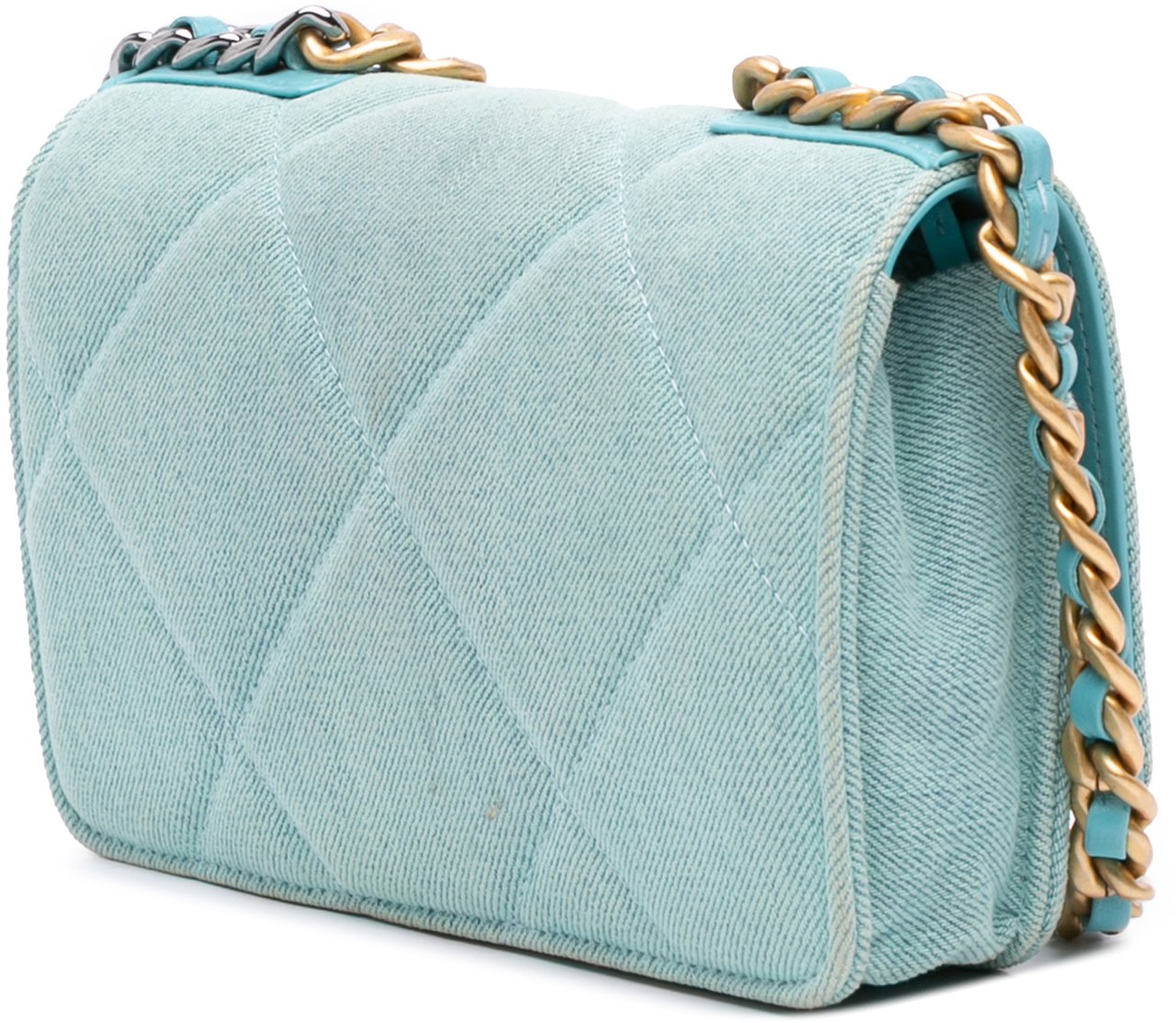 Chanel Denim 19 Wallet on Chain Blauw