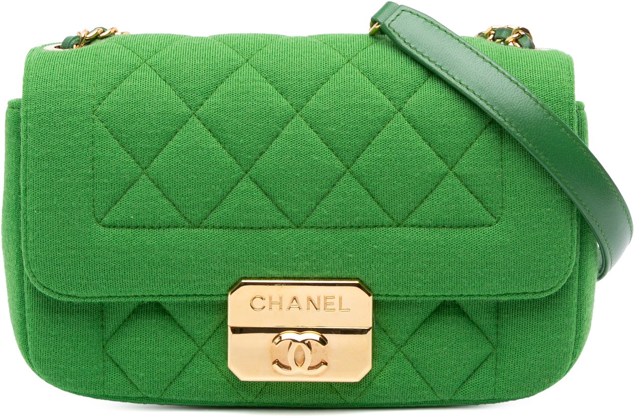 Chanel Mini Jersey Chic With Me Flap Groen