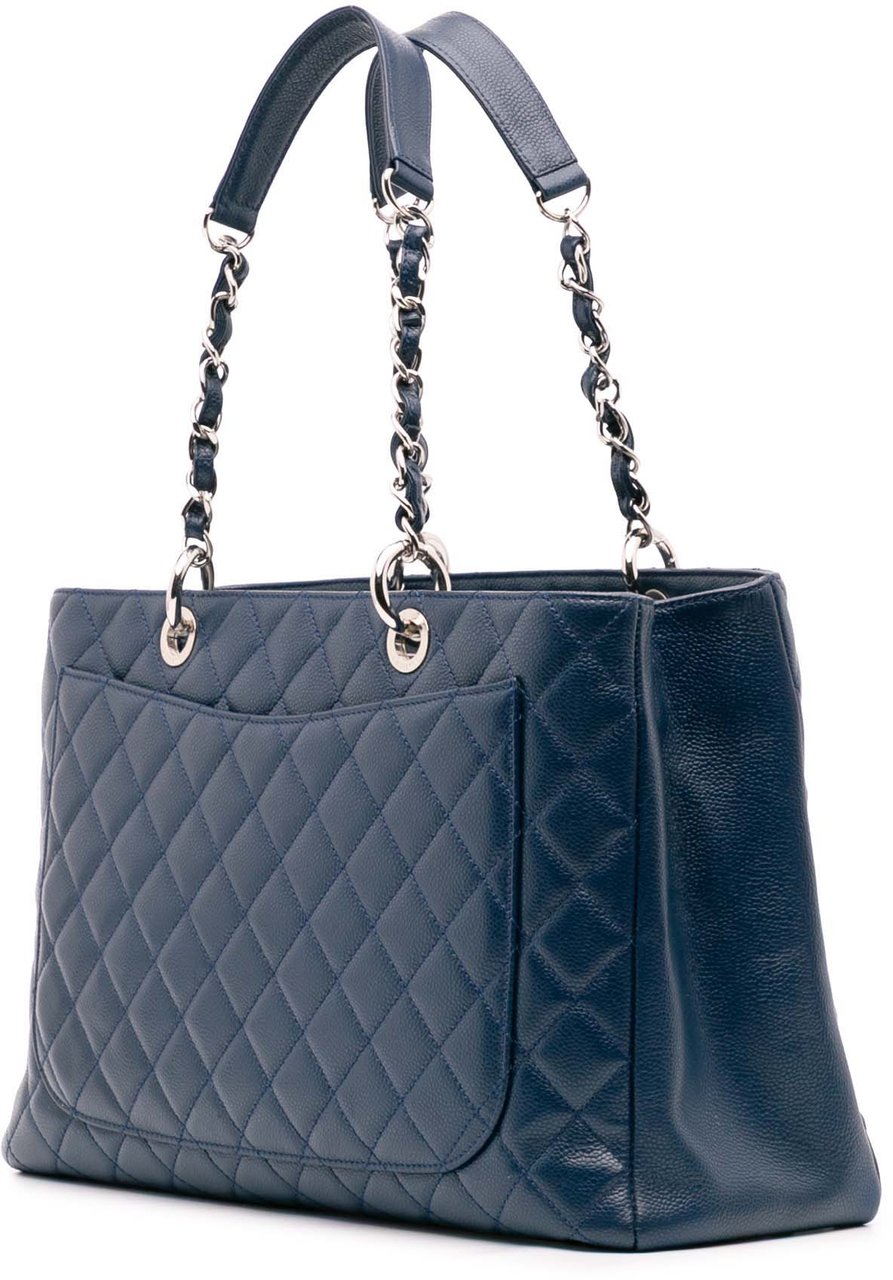 Chanel Caviar Grand Shopping Tote XL Blauw