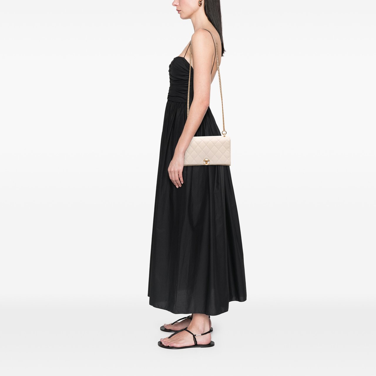 Chanel Small Quilted Calfskin Pearl CC Accordion Flap Wit