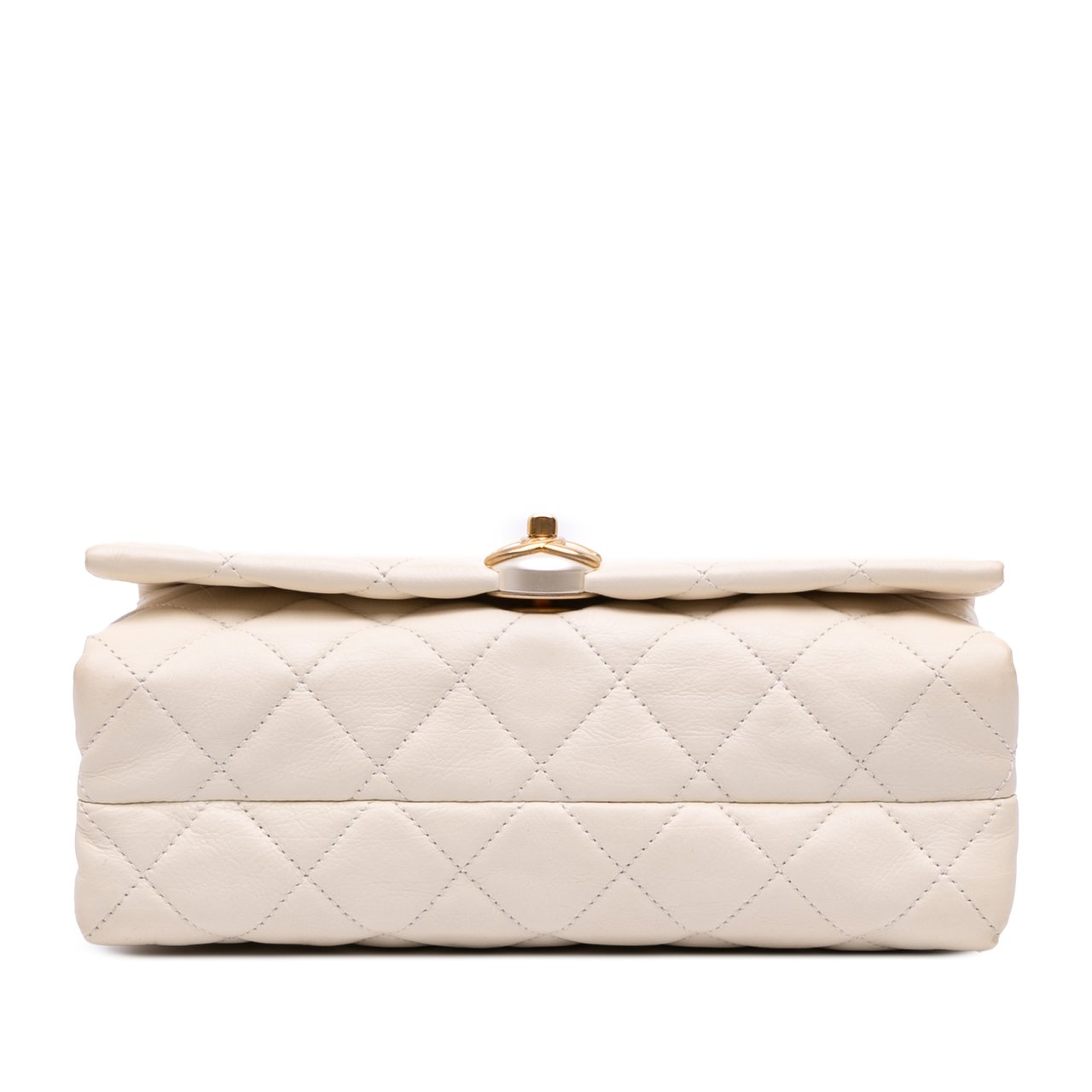 Chanel Quilted Calfskin Pearl CC Accordion Flap Wit