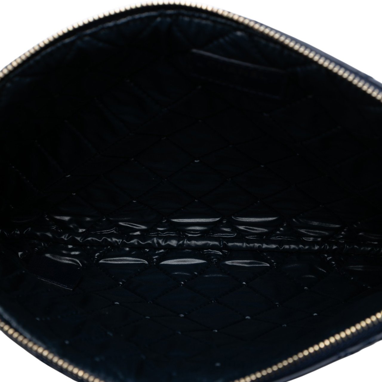 Chanel Medium Quilted Lambskin Double Stitch Tassel O Case Clutch Blauw