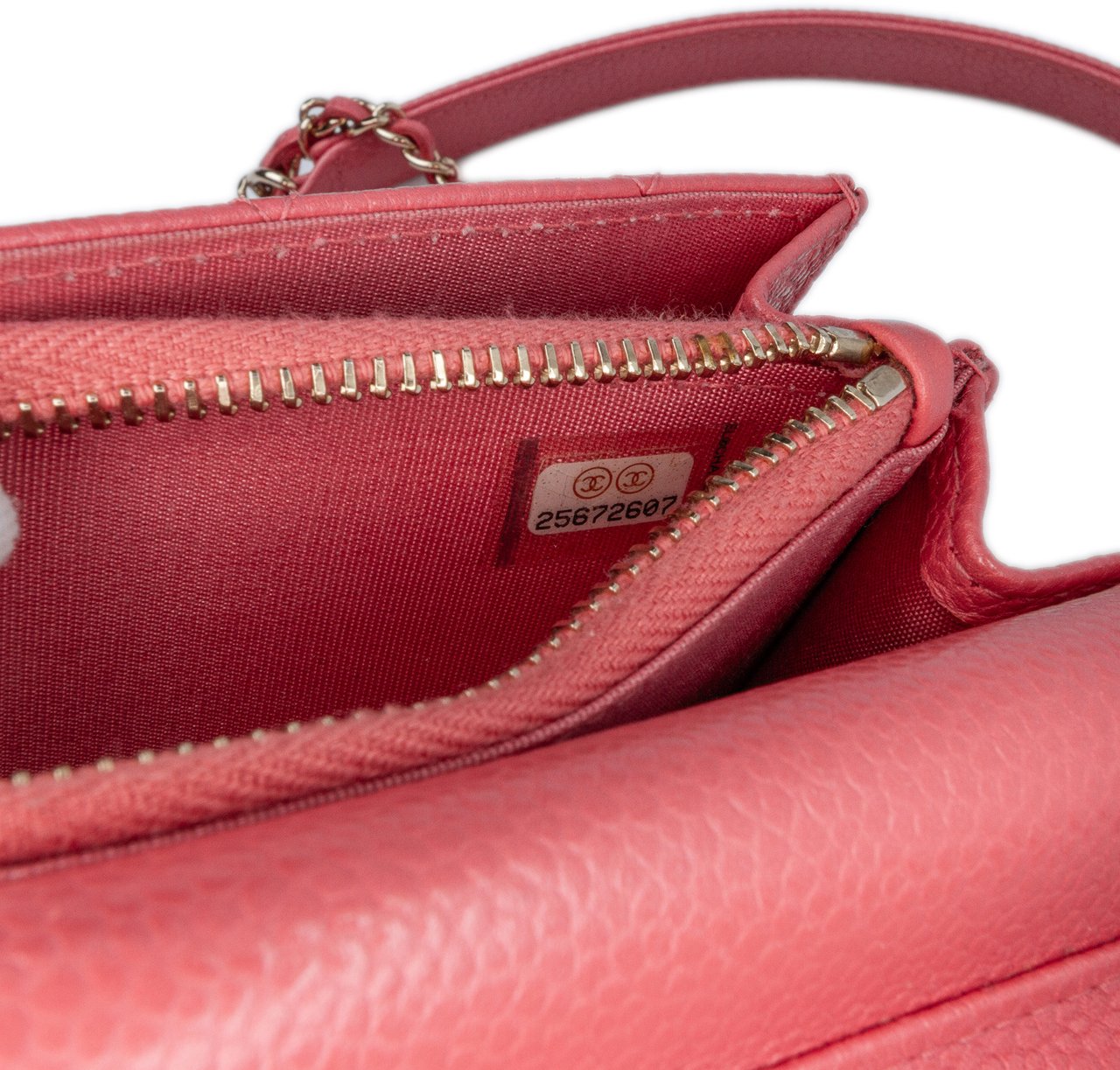 Chanel Quilted Caviar Golden Class Wallet On Chain Roze
