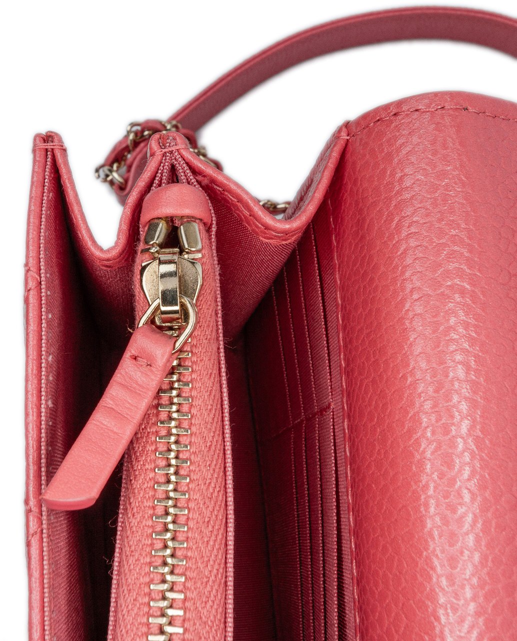 Chanel Quilted Caviar Golden Class Wallet On Chain Roze
