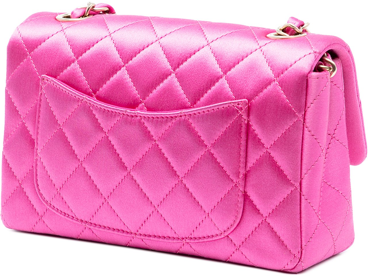 Chanel Mini Rectangular Classic Satin Single Flap Roze