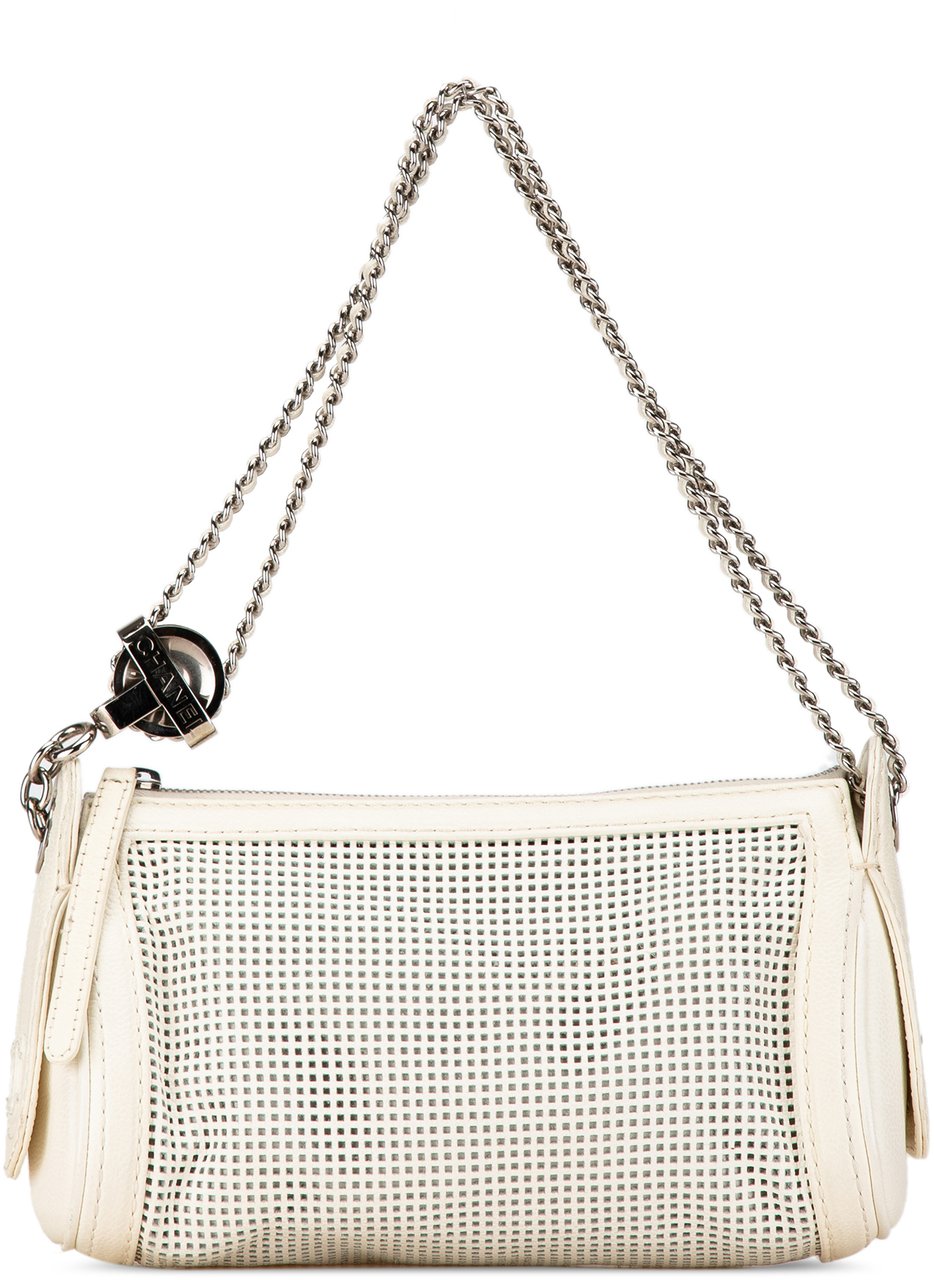Chanel Caviar Perforated Pulley Shoulder Bag Wit