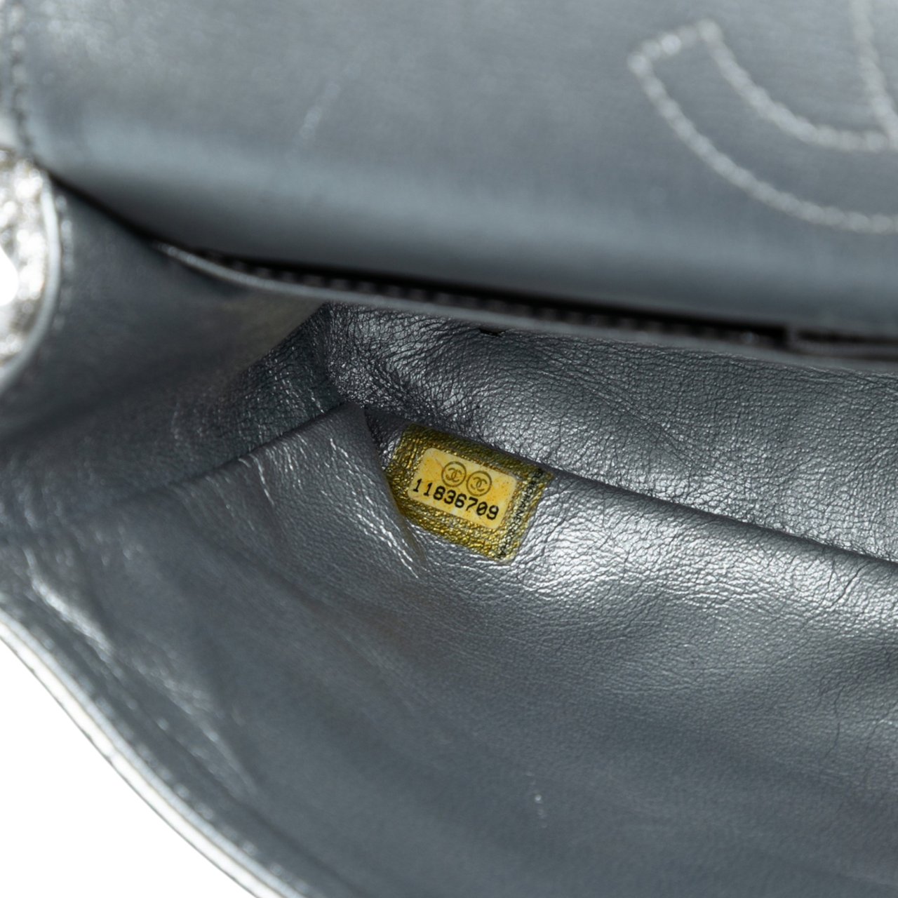 Chanel Small Classic Metallic Lame Bijoux Chain Double Flap Zilver