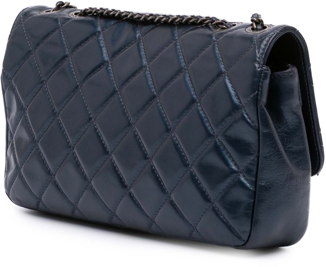 Chanel Medium Quilted Glazed Calfskin Coco Pleats Flap Blauw