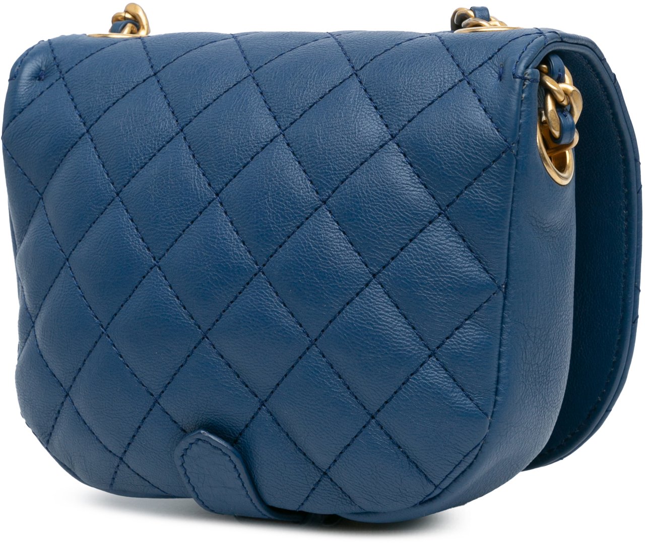 Chanel Quilted Grained Calfskin Casual Trip Messenger Blauw