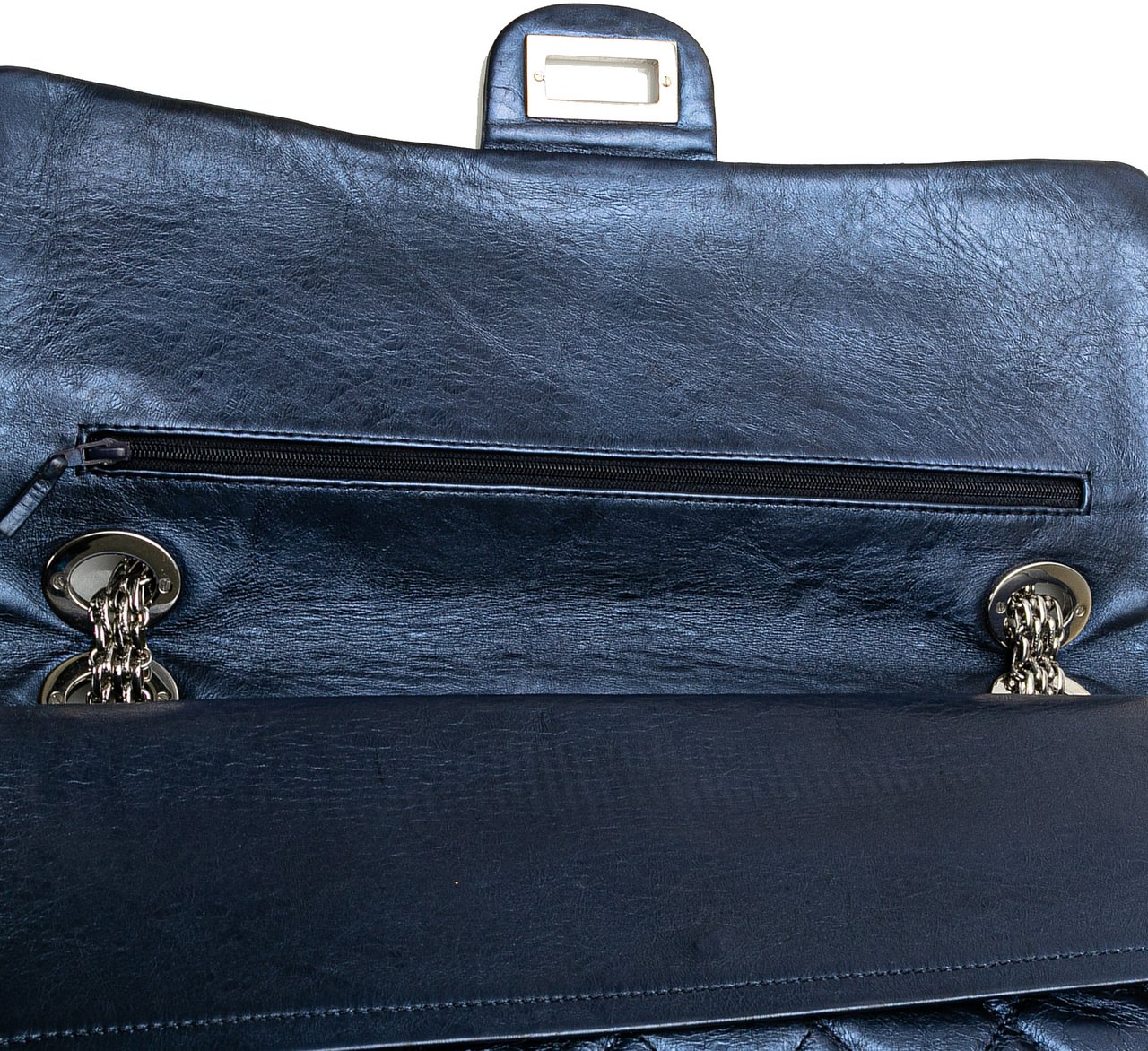 Chanel Reissue 2.55 Aged Metallic Calfskin Flap 226 Blauw